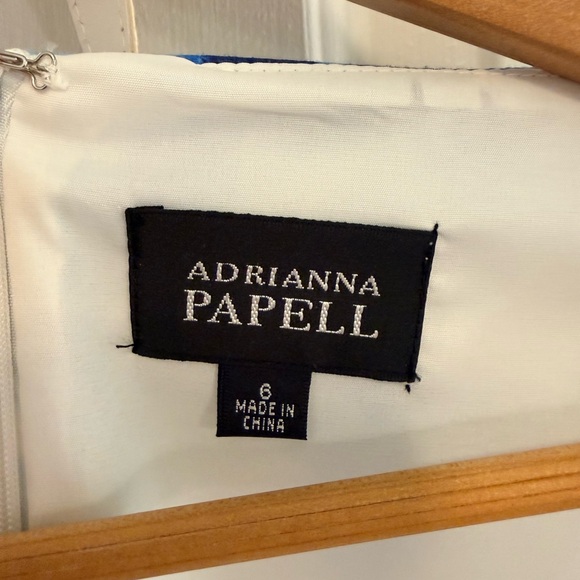 Adrianna Papell Blue and White Floral Midi Dress - Picture 2 of 3